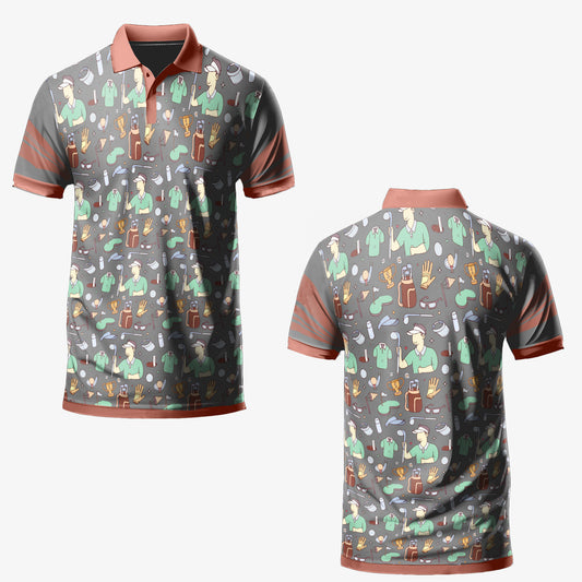 Golfer Pattern Golf Shirt