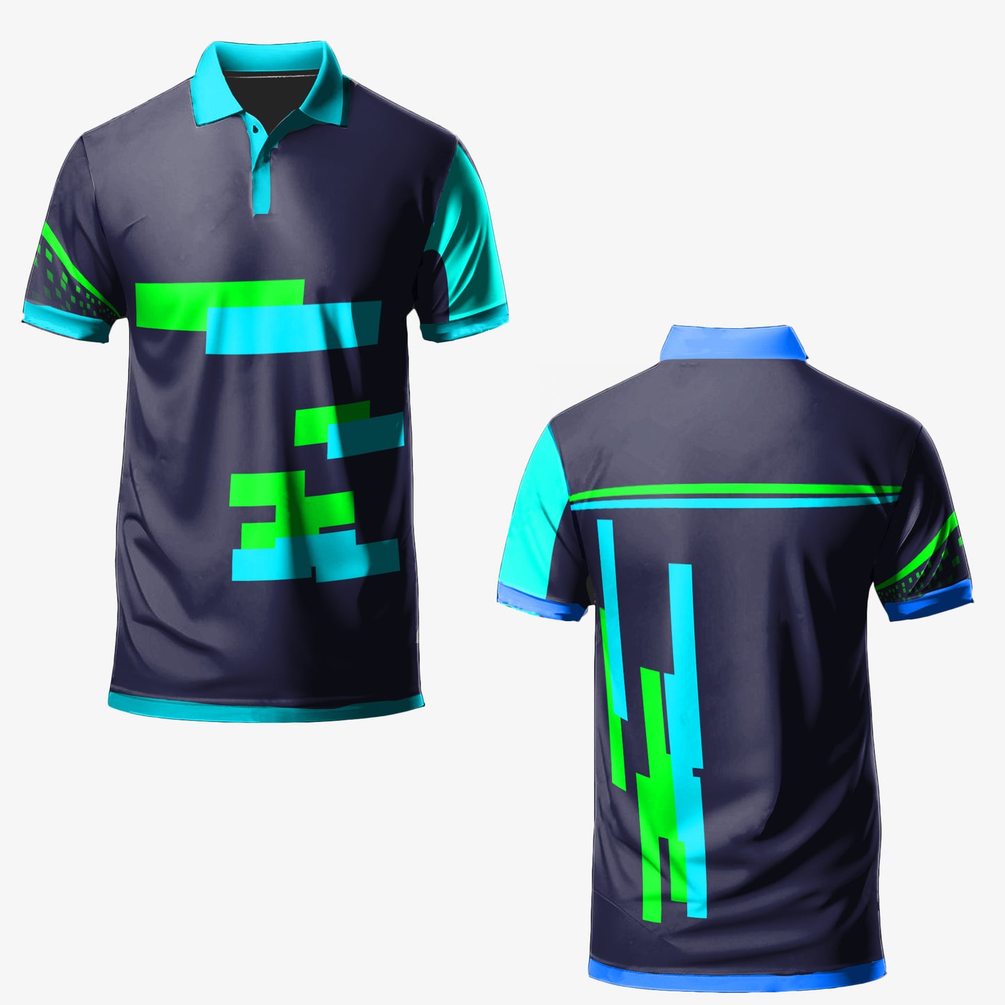 Simple Blue and green stripes Golf Shirt