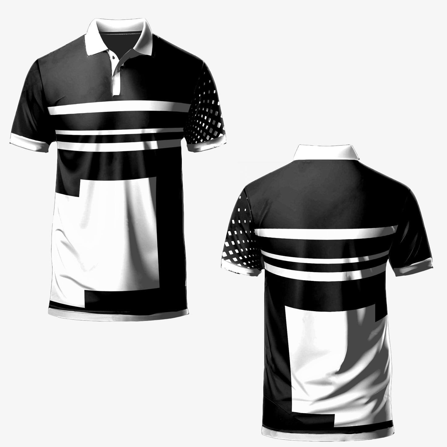 Simple black and white Pattern Golf Shirt